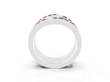 White gold Round Garnet Channel-Set Chevron Band_9