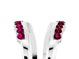 White gold Round Garnet Chevron Contour Band with Prong Setting_11