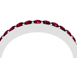 White gold Round Garnet Curved Wedding Band with Channel Setting_10