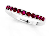 White gold Round Garnet Curved Wedding Band with Channel Setting_7