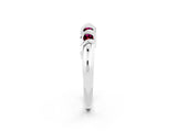 White gold Round Garnet Eternity Band with Twist Prong Setting_14