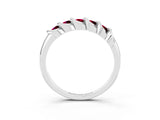 White gold Round Garnet Eternity Band with Twist Prong Setting_21