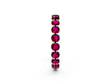 White gold Round Garnet Eternity Band with U-Prong Setting_32