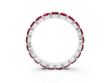 White gold Round Garnet Eternity Band with U-Prong Setting_33