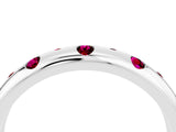 White gold Round Garnet Flush-Set Comfort Fit Band_10