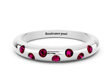 White gold Round Garnet Flush-Set Comfort Fit Band_6