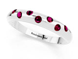 White gold Round Garnet Flush-Set Comfort Fit Band_7