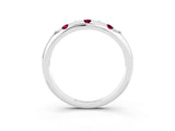 White gold Round Garnet Flush-Set Comfort Fit Band_9