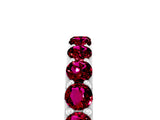 White gold Round Garnet Half Eternity Band with Classic Prong Setting_14