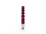 White gold Round Garnet Half Eternity Band with Classic Prong Setting_8