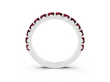 White gold Round Garnet Half Eternity Band with Classic Prong Setting_9