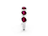 White gold Round Garnet Half Eternity Band with Wave Prong Setting_8