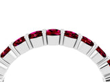 White gold Round Garnet Half-Eternity Prong-Set Band_10