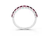 White gold Round Garnet Half-Eternity Prong-Set Band_9