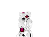 White gold Round Garnet Leaf Eternity Band with Bezel Setting_41