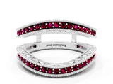 White gold Round Garnet Milgrain Eternity Band with Channel Setting_18