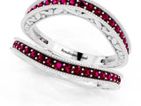 White gold Round Garnet Milgrain Eternity Band with Channel Setting_19