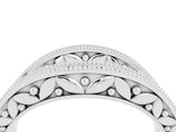 White gold Round Garnet Milgrain Eternity Band with Channel Setting_22