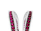 White gold Round Garnet Milgrain Eternity Band with Channel Setting_23