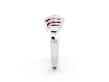 White gold Round Garnet Multi-Row Crossover Band_8