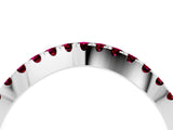 White gold Round Garnet Pavé Curved Band with Shared Prong Setting_10