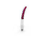White gold Round Garnet Pavé Curved Band with Shared Prong Setting_8