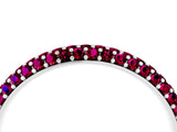 White gold Round Garnet Pavé Eternity Band with Shared Prong Setting_10
