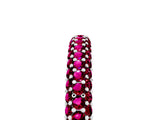 White gold Round Garnet Pavé Eternity Band with Shared Prong Setting_11