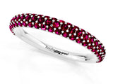 White gold Round Garnet Pavé Eternity Band with Shared Prong Setting_7