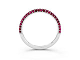 White gold Round Garnet Pavé Eternity Band with Shared Prong Setting_9