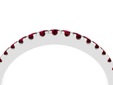 White gold Round Garnet Pavé Half Eternity Band with Shared Prong Setting_10