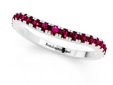 White gold Round Garnet Pavé Half Eternity Band with Shared Prong Setting_7