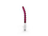 White gold Round Garnet Pavé Half Eternity Band with Shared Prong Setting_8