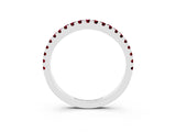 White gold Round Garnet Pavé Half Eternity Band with Shared Prong Setting_9