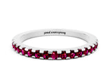 White gold Round Garnet Pavé Set Eternity Band with Micro Prong Setting_10