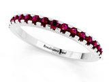 White gold Round Garnet Pavé Set Eternity Band with Micro Prong Setting_11