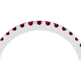 White gold Round Garnet Pavé Set Eternity Band with Micro Prong Setting_14