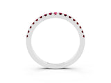 White gold Round Garnet Pavé Set Eternity Band with Micro Prong Setting_9