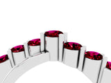 White gold Round Garnet Prong-Set Crossover Band_10