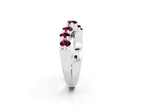 White gold Round Garnet Prong-Set Crossover Band_8