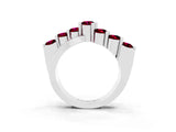 White gold Round Garnet Prong-Set Crossover Band_9