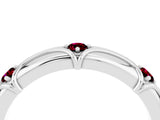 White gold Round Garnet Prong Set Milgrain Eternity Band_10