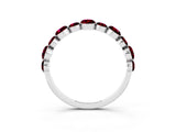 White gold Round Garnet Scalloped Prong Set Eternity Band_21
