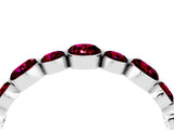 White gold Round Garnet Scalloped Prong Set Eternity Band_22