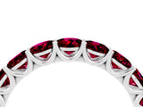 White gold Round Garnet Shared Prong Eternity Band_10