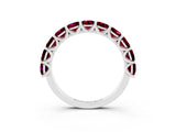 White gold Round Garnet Shared Prong Eternity Band_9