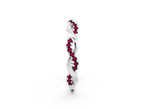 White gold Round Garnet Twist Eternity Band with Pavé Setting_8