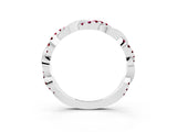 White gold Round Garnet Twist Eternity Band with Pavé Setting_9