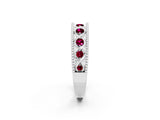 White gold Round Garnet Twist Milgrain Band with Bezel Setting_2