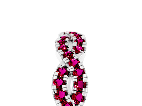 White gold Round Garnet Twisted Eternity Band with Pavé and Shared Prong Setting_11